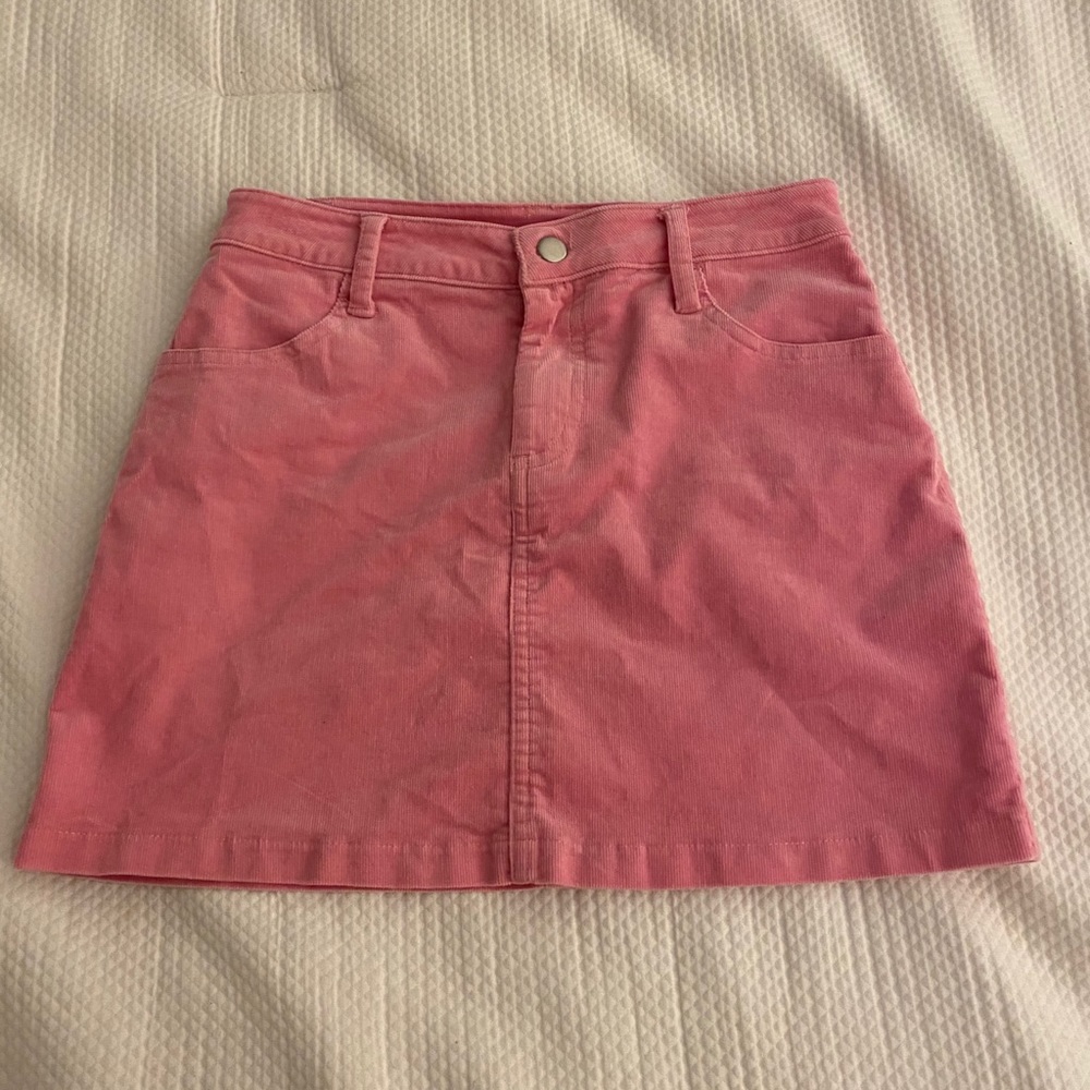 PINK CORDUROY SKIRT
